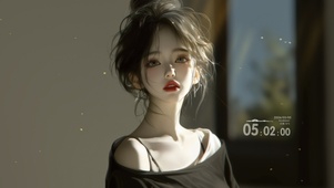 气质丸子头少女