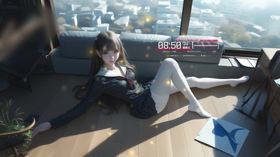 她的长发如黑色瀑布般倾泻下来