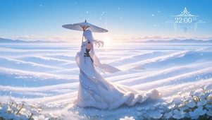 唯美雪地少女