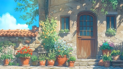 唯美治愈阳光鲜花小屋