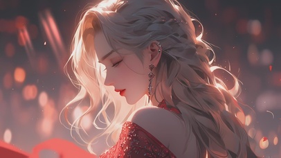 【4K】互动二次元清纯美女插画