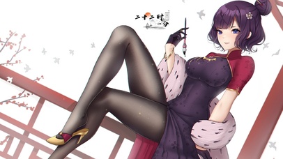 4k 唯美古风旗袍少女