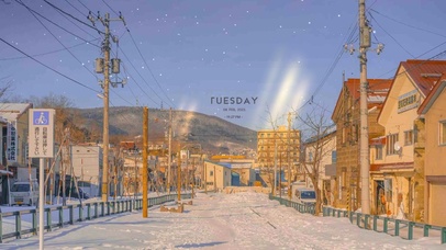 治愈日式冬季街道