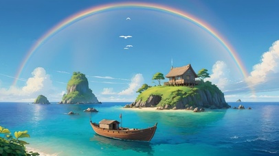 彩虹下的海岛