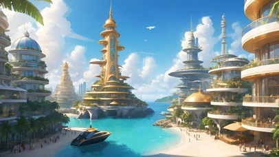 海边未来科幻城市