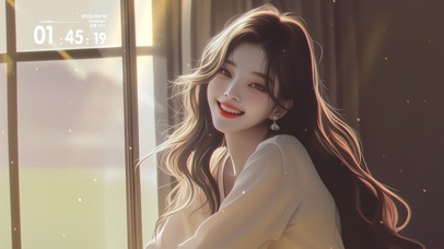 向阳而笑的少女