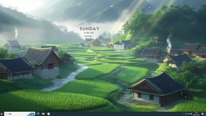 清晨浓雾乡村