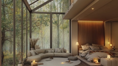 唯美治愈清新森林房间卧室