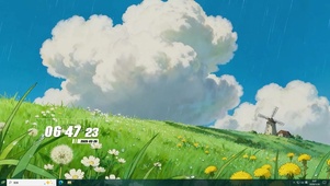 护眼白云树木桌面主题