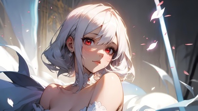 无垢的白发少女