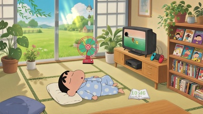 治愈系壁纸——午后酣睡的小新