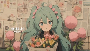 怀旧捧花女孩
