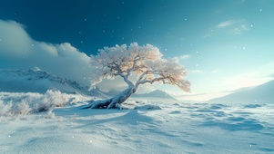雪天银树