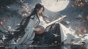 4K月下美女