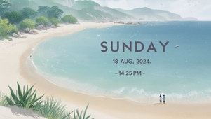 沙滩和浪花  壁纸