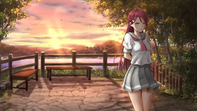 唯美夕阳黄昏下女孩