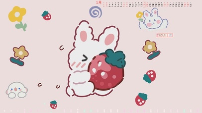 4K可爱的草莓兔