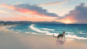傍晚海边