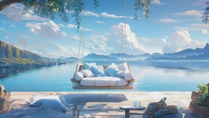 悠闲的夏日湖边