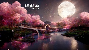 古风樱花桥