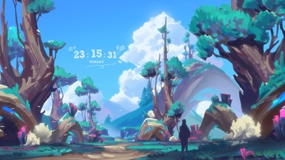 唯美浪漫林间小道（带鱼屏）