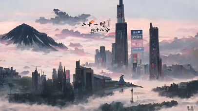 唯美晚霞云中城市