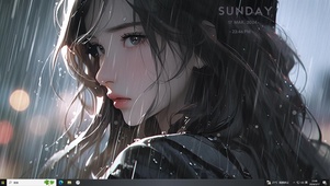 雨中美女