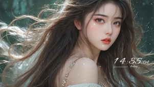 长发飘飘美少女