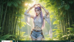 竹林里的少女