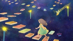 4K 空中行书的女孩