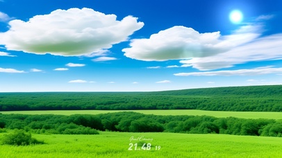 治愈蓝天白云大草原