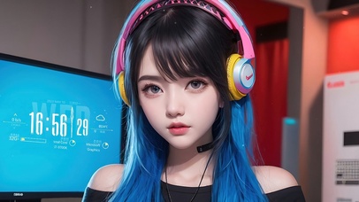 4K清纯可爱电竞女孩