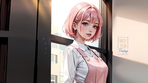 粉发阳光少女