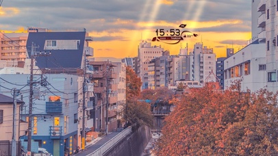 唯美治愈黄昏日系城市