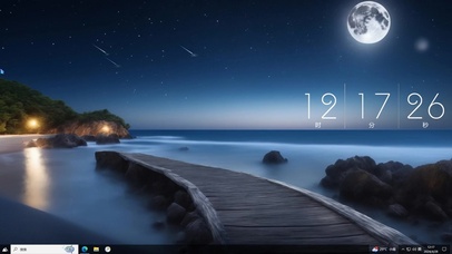 夜晚海边流星雨