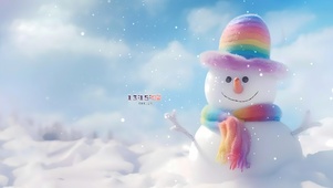 可爱彩虹雪人