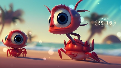 可爱海边大眼螃蟹