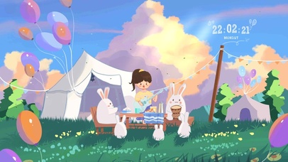 夏日清新野外露营