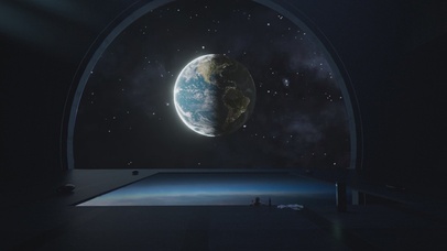 飞船泳池观赏地球