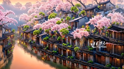 4k樱花小镇