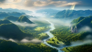 青葱小溪大山