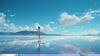 动漫场景清新海滩-桌面主题