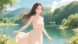 夏日甜美长裙美女