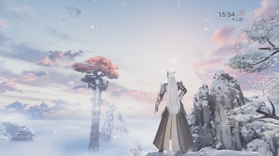 古剑奇谭 银发背影 冬天雪景