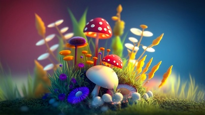 4K  小清新红蘑菇