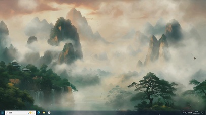 烟峦栖亭-桌面主题