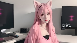 粉发猫耳女孩