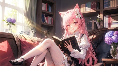 4K清纯可爱白丝猫耳少女