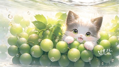 4k吃葡萄猫咪