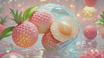 渐变半透明的荔枝